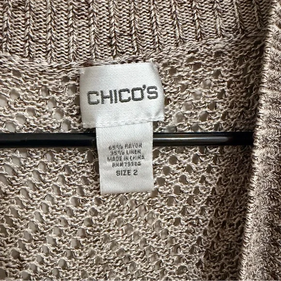 Chico’s Cozy Open-Front Cardigan Vest - Brown Womens size 2 - Picture 2 of 5